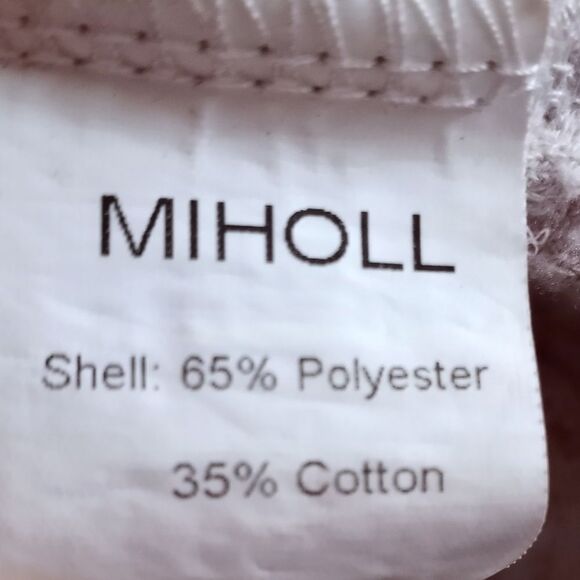 MIHOLL WAFFLE KNIT LAVENDER/BEIGE LONG SLEEVE BUTTON DOWN BLOUSE SZ.M EUC - Picture 6 of 7